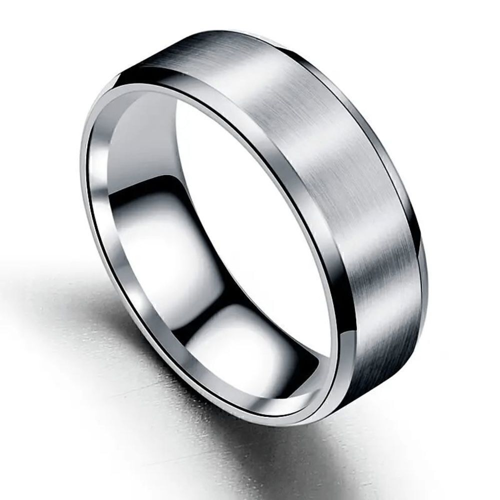 Titanium Steel Frosted Wedding Ring Stainless Steel Men's Ring 10 NIP